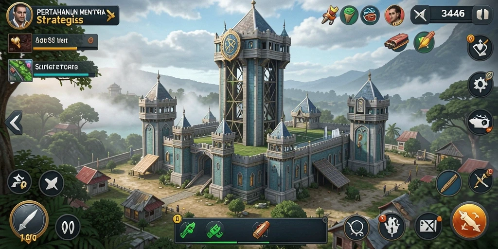 Tampilan menakjubkan dari gameplay Tower Defense di 3446.