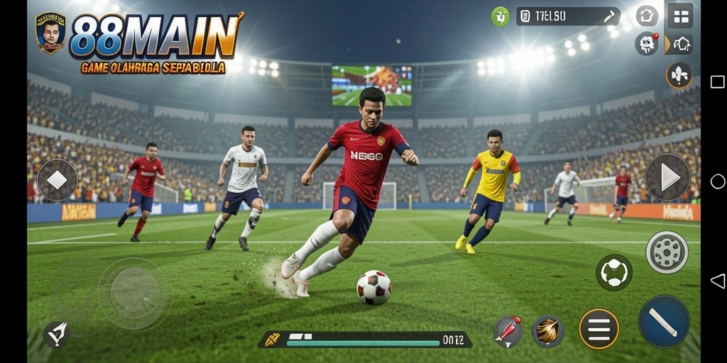 Tampilan gameplay sepak bola yang mendebarkan di 88MAIN.