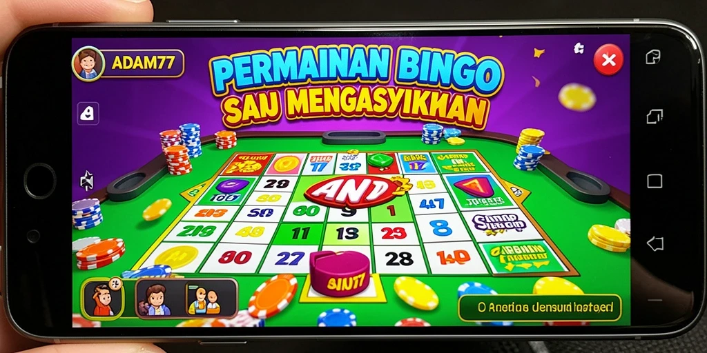 Tampilan utama ADAM77 yang menunjukkan gameplay Bingo yang seru.