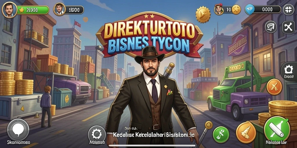 Tampilan gameplay menarik dari DIREKTURTOTO dengan fitur Tycoon'