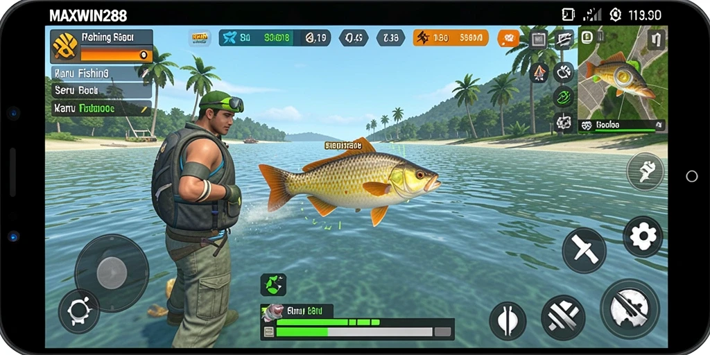 Gameplay memancing yang menyenangkan di MAXWIN288.