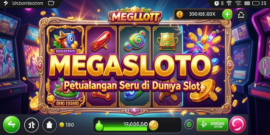 Tampilan gameplay seru dari MEGASLOTO dengan tema petualangan.