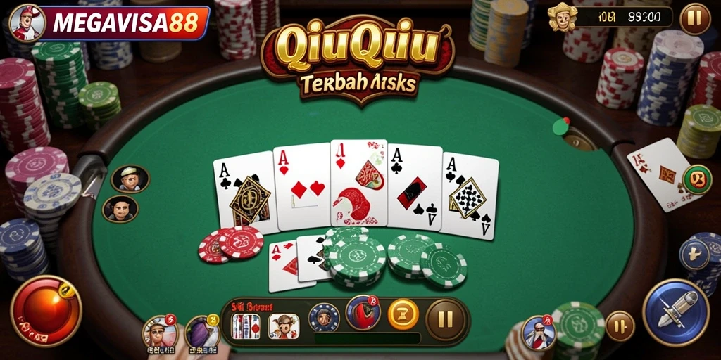 Tampilan menarik dari gameplay QiuQiu MEGAVISA88.