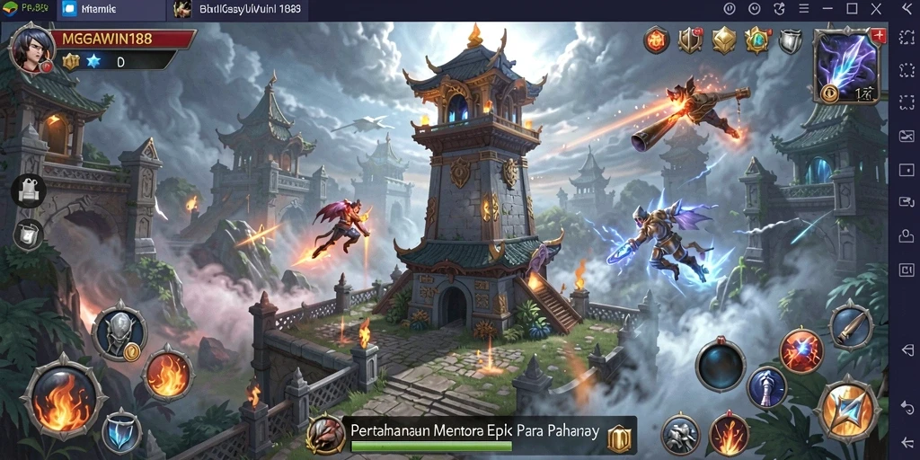 Gameplay menara pertahanan yang seru dan strategis di MEGAWIN188.