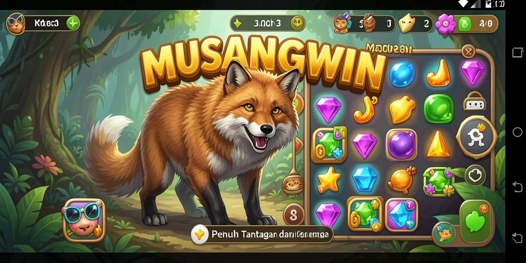 Tampilan gameplay menarik dari MUSANGWIN yang penuh warna.