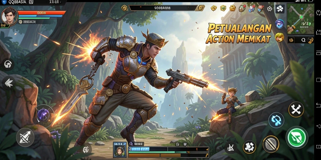 Screenshot gameplay <strong>QQ88ASIA</strong> menunjukkan pertarungan action yang seru dan mendebarkan.