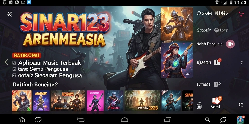 Screenshot SINAR123 menampilkan pengguna menikmati permainan musik interaktif.